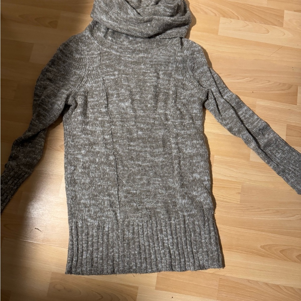 Thyme Maternity Gray Cowl Neck Sweater